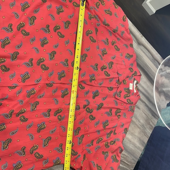 Anne Pinkerton Red Paisley Short Sleeve Button Down - Picture 3 of 5